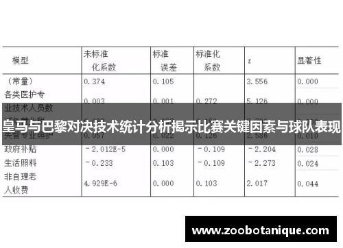 皇马与巴黎对决技术统计分析揭示比赛关键因素与球队表现